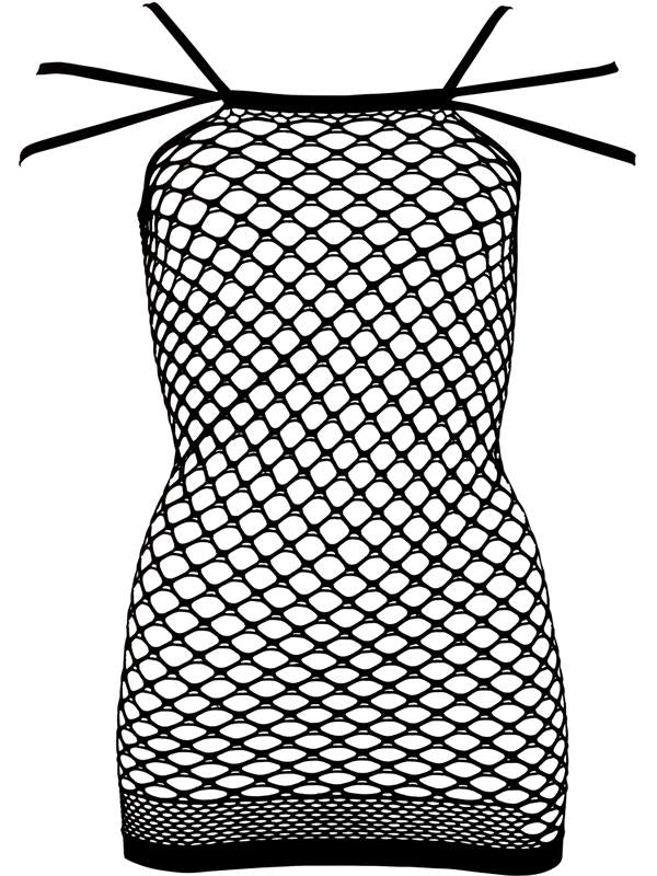 Miniabito Tripla Spallina Nero Rete