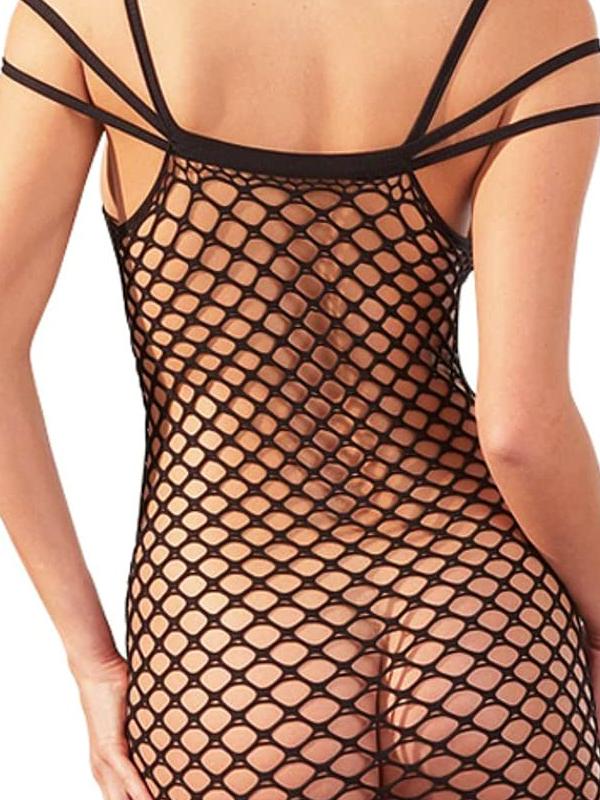 Miniabito Tripla Spallina Nero Rete